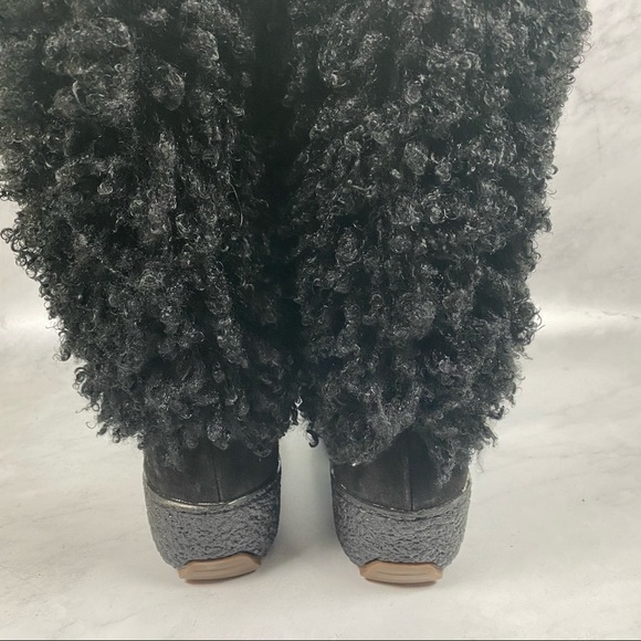 OSCAR Sport Vera Gomma Made In Italy Curly‎ Hair Fuzzy Snow Winter Boots 36 NWOT - Picture 5 of 9
